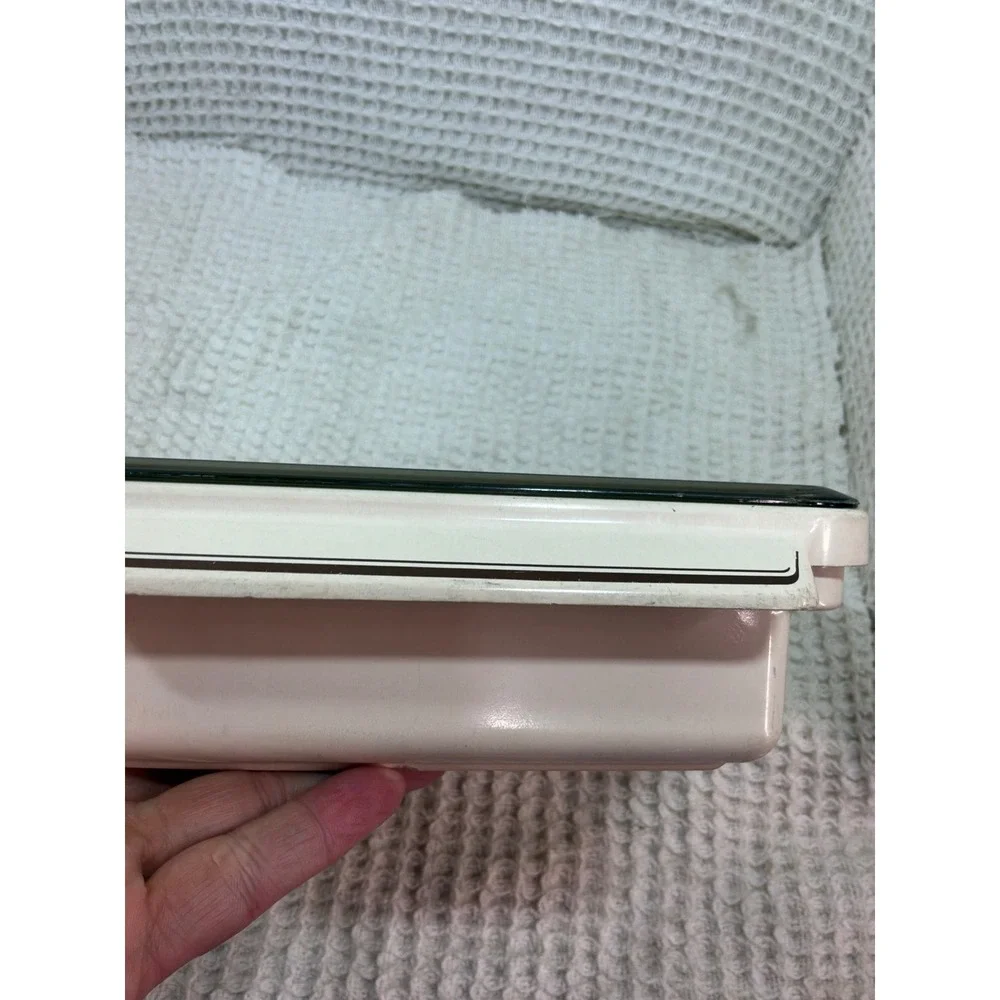 Vintage Unisex Microwave Cooking Etc. Square Casserole Dish Cream Brown